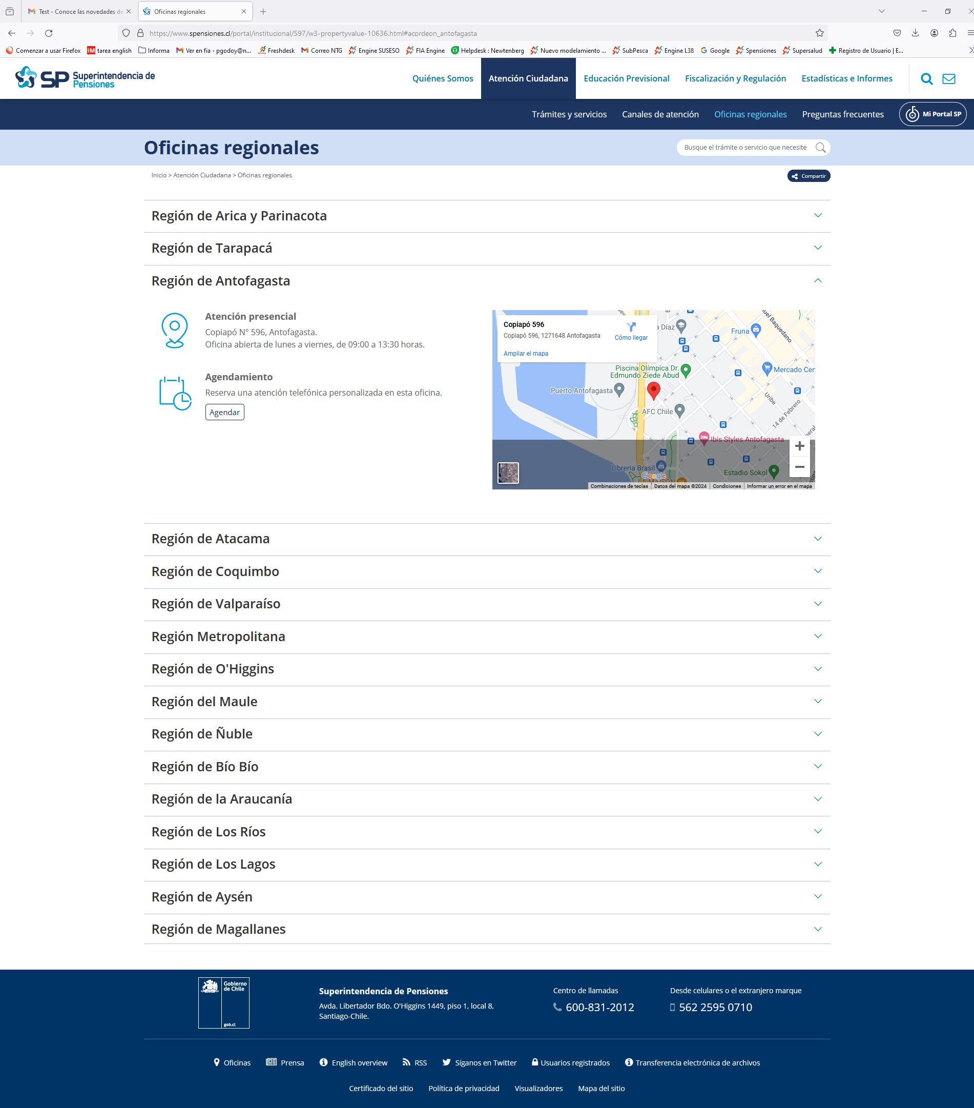 Oficinas regionales