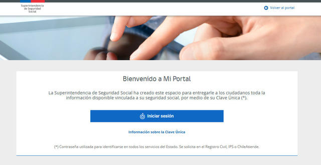 Ingreso a "Mi Portal" de la SUSESO.