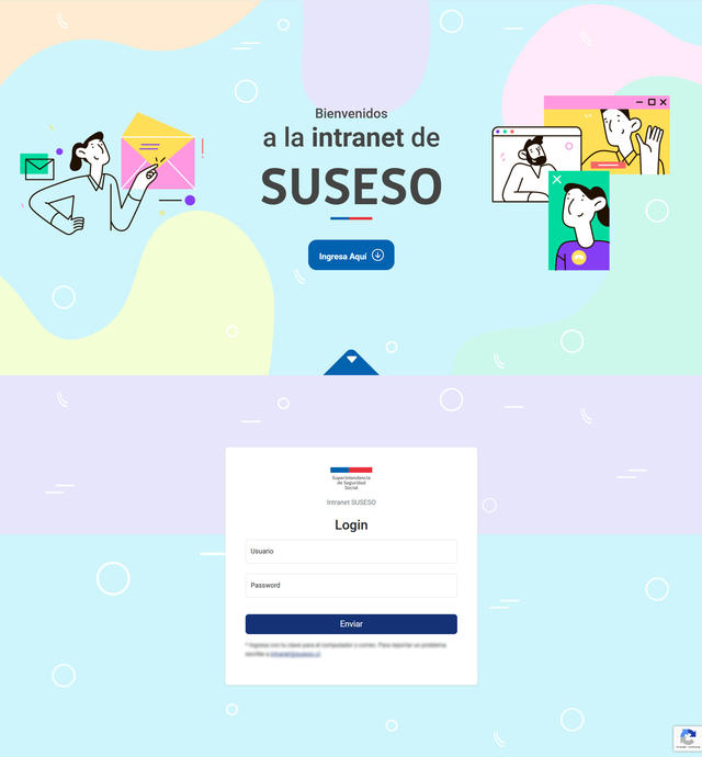 Login para que cada funcionario/a ingrese a su sesión en la Intranet.