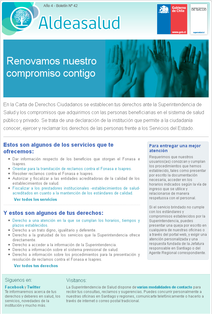 Boletín Aldea Salud Nº42 Renovamos nuestro compromiso contigo