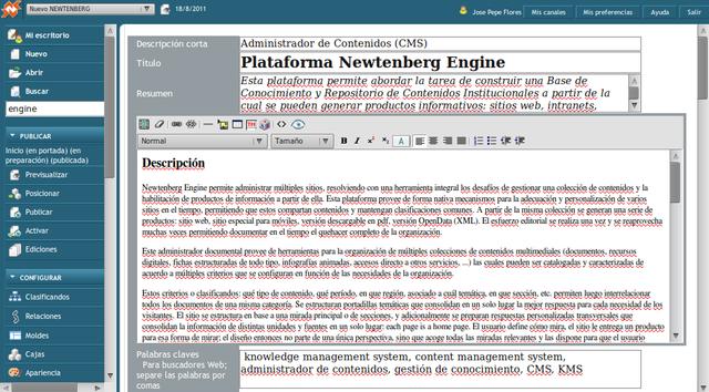 Editor de contenidos