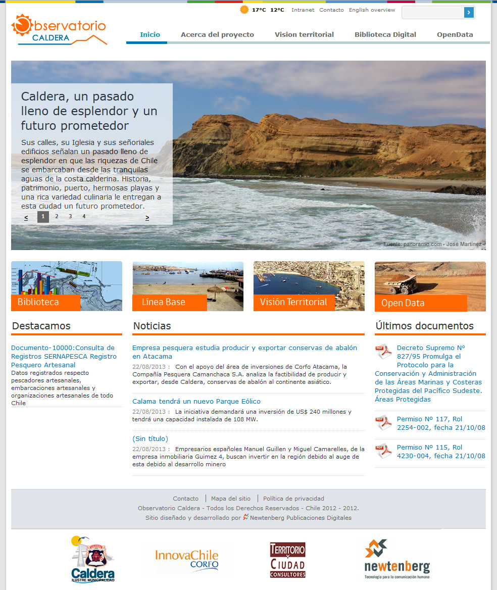 Proyecto Plataforma Caldera pantalla portada