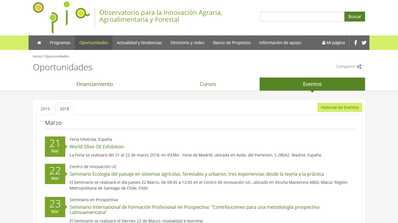 Programa - tab "Oportunidades"