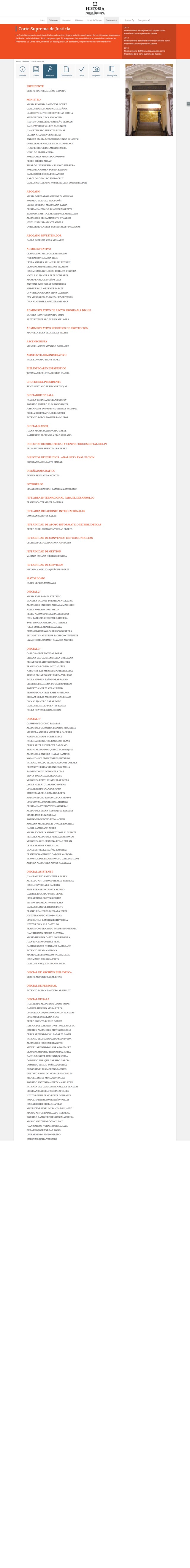 Tribunal - Información dentro de un tab